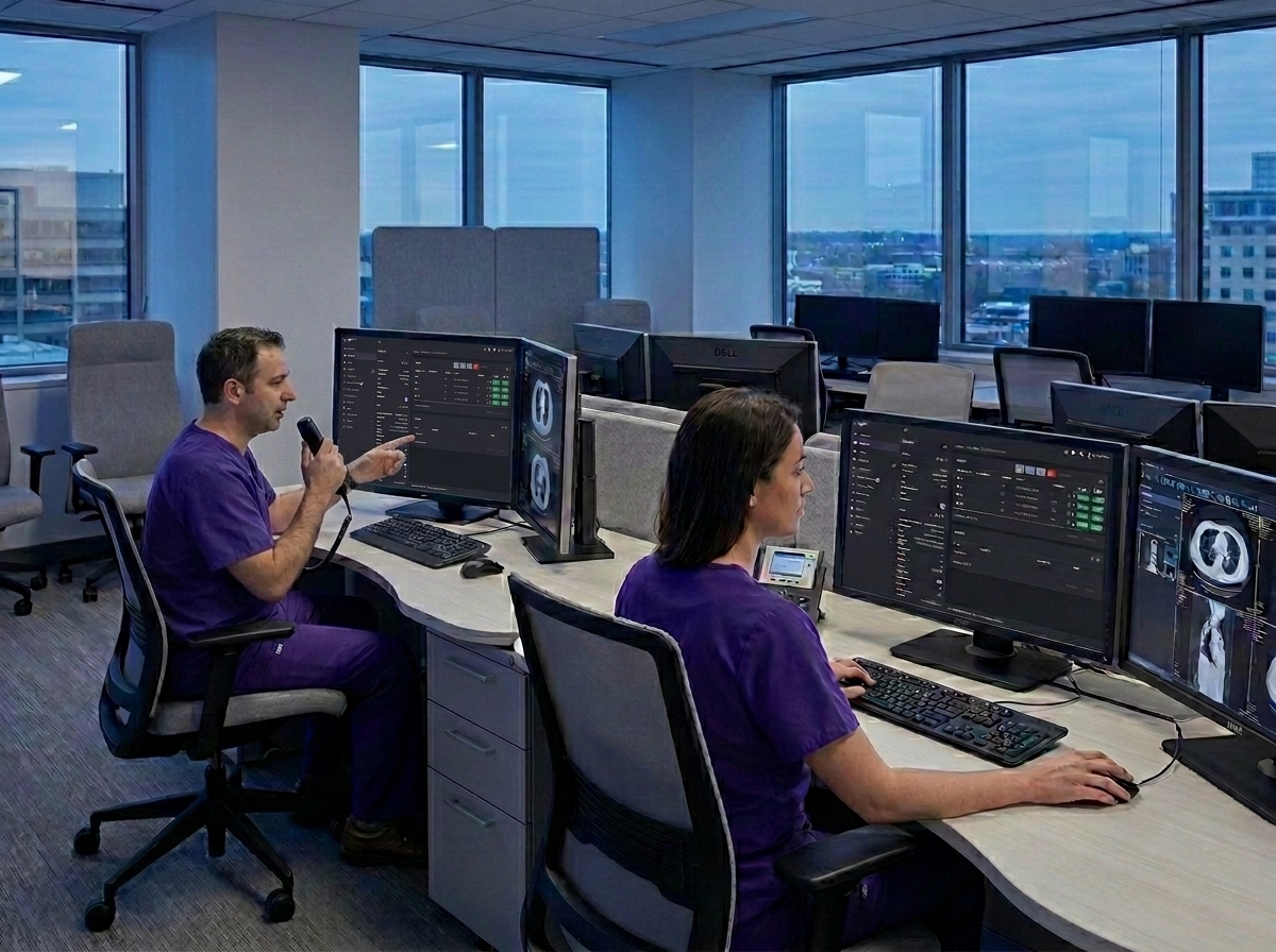Radiologist using AdvaPACS